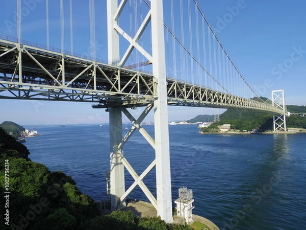 Fototapeta 壇ノ浦パーキングエリアより望む関門橋(山口県下関市)