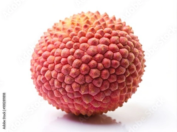 Fototapeta Fresh Lychee on Solid White Background