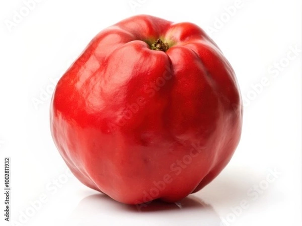 Obraz Fresh Red Quince on a Solid White Background