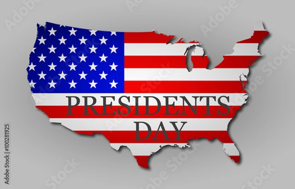 Fototapeta map of America in the form of the flag