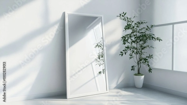 Fototapeta mirror inside room with white background 