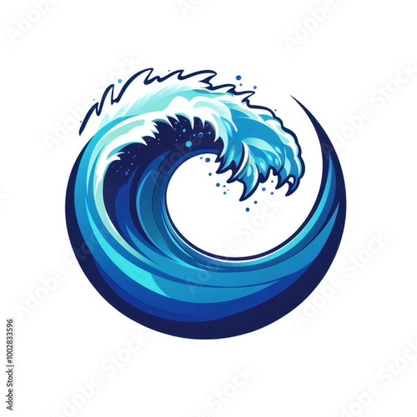Fototapeta Dynamic Ocean Wave Illustration