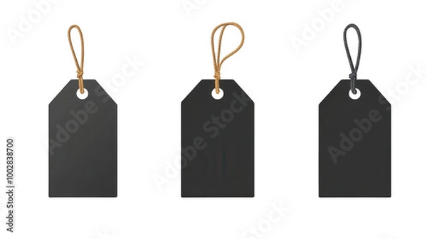 Fototapeta Special offer tags simple vector for Black Friday and Holiday shopping promotions, PNG file, isolated on white, transparent background