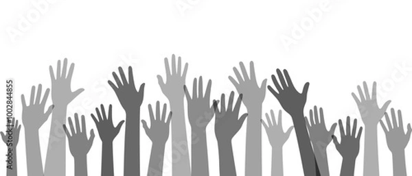 Fototapeta Raised hand for unity  and charity