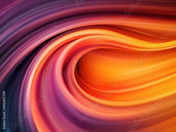 Fototapeta Energy lines curving as they pass through a refractive medium, thermodynamics, light energy transfer concept