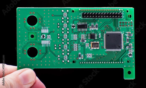 Obraz Circuit board with black background