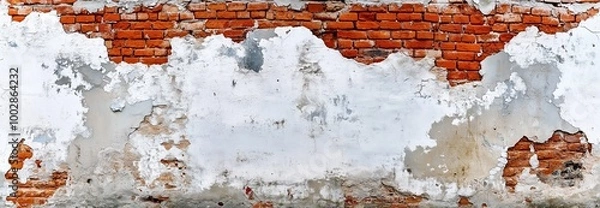 Fototapeta A brick wall with a white background