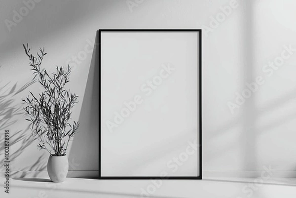 Fototapeta A3 Poster Mockup on White Background created with Generative AI