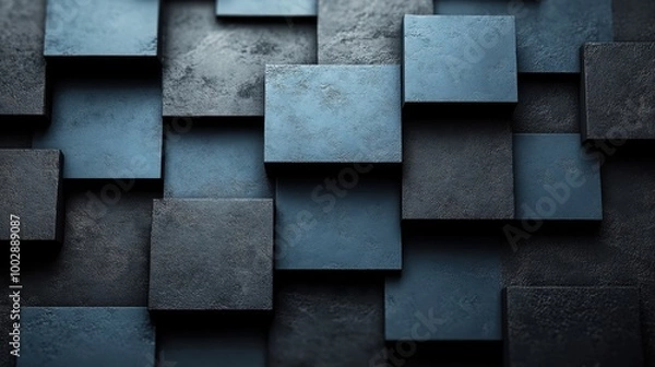 Obraz Cyan and black flat background with a clean horizontal split and smooth texture 