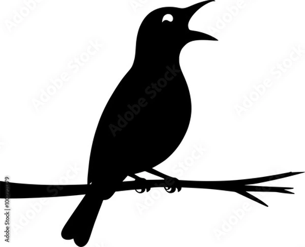 Obraz Bird silhouette Victor illustration with white background 