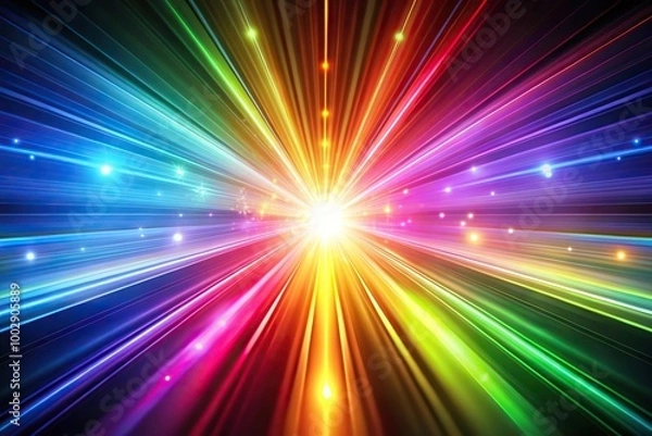 Obraz Abstract background of colored light beams reflected