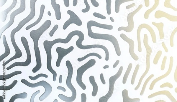 Fototapeta A silver and white pattern of squiggles 