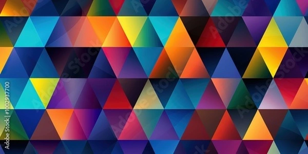 Fototapeta A colorful pattern of triangles is displayed on a background