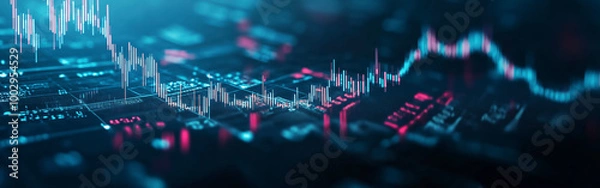 Fototapeta Trading Background. Abstract web banner