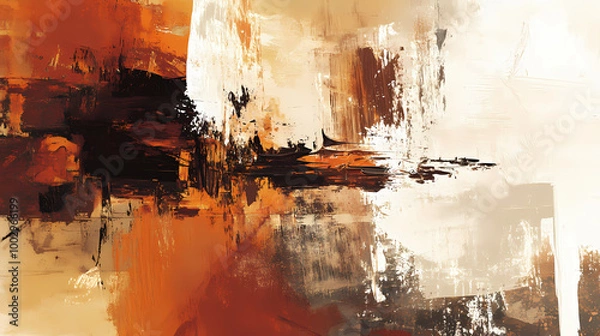 Obraz High-resolution abstract fine art painting. brown expressionism abstract figurative painting. perfect for your wall art. Abstract Expressionism. Illustration