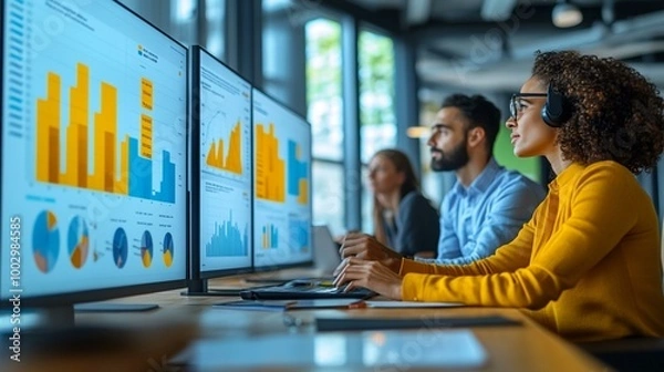 Obraz the Team analyzing digital transformation trends and innovations.