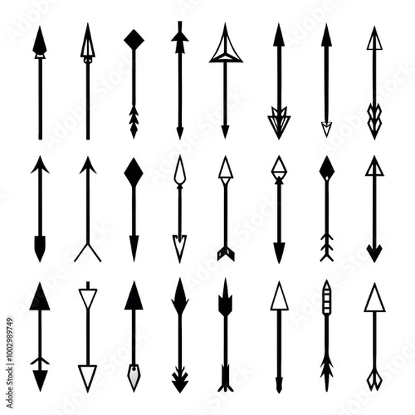 Obraz set of vector silhouettes of lamps on white
