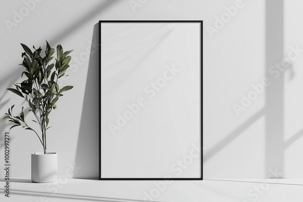 Fototapeta A3 Poster Mockup on White Background created with Generative AI