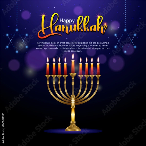 Obraz  Happy Hanukkah background with candles