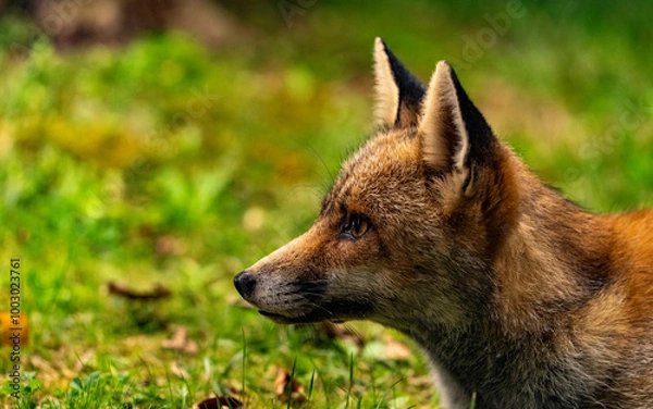 Obraz View from the head of a staring fox