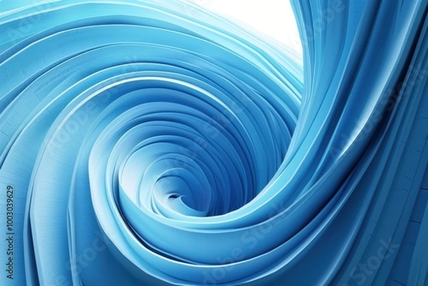 Obraz A swirling pattern of blue fabric or liquid creates a dynamic, flowing design, evoking a sense of movement and tranquility.