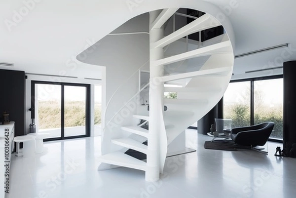 Obraz modern minimalistic spiral staircase