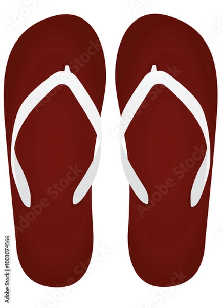 Fototapeta Red  flip flops. vector illustration