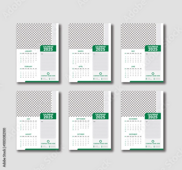 Obraz wall calendar Template Design 2025