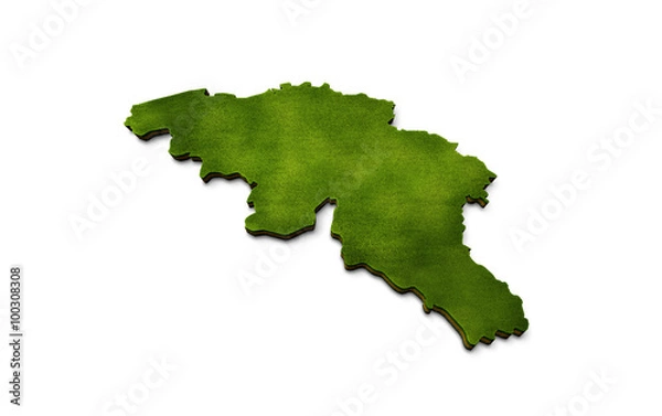 Obraz 3D Belgium Map Grass