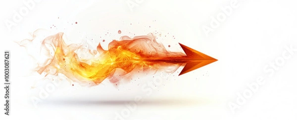 Obraz Fiery Arrow of Progress: A dynamic, abstract image depicting a fiery arrow soaring through space, symbolizing rapid growth, intense passion, and unstoppable momentum.