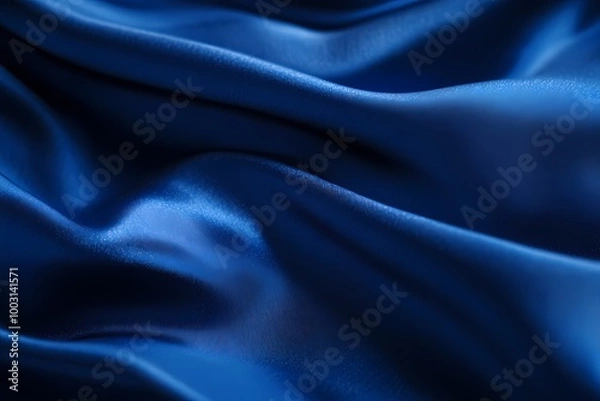 Fototapeta Deep Blue Satin Fabric Texture for Background Use