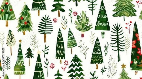 Obraz Stylized Christmas tree pattern