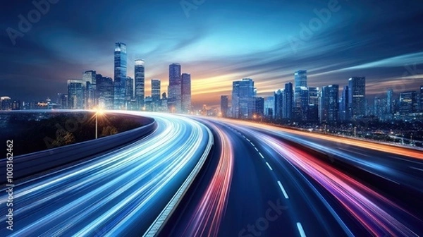 Obraz traffic at night