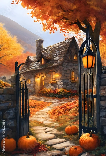 Obraz halloween pumpkin in the garden