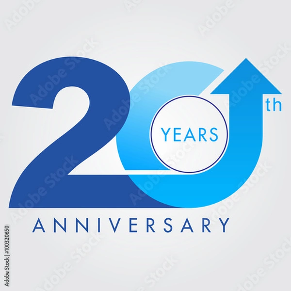 Obraz Template logo 20th anniversary, vector illustrator