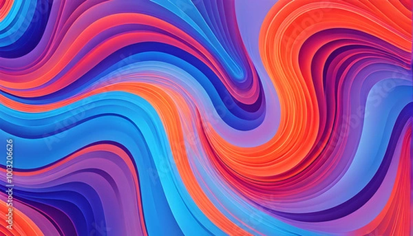 Fototapeta Vibrant Wave-Like Abstract Artwork