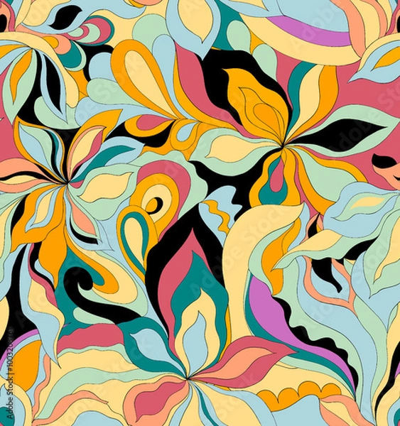 Obraz Flowers have an organic shape with seamless background.