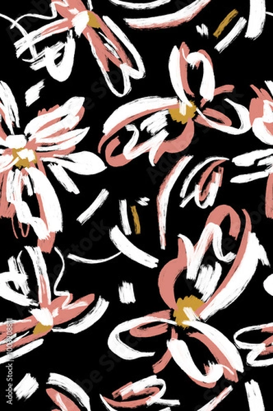 Fototapeta perfect pattern suitable for summer colors floral print