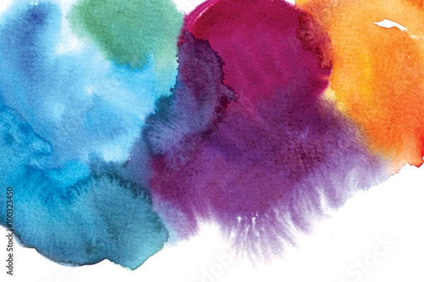 Fototapeta Bright colored watercolor background