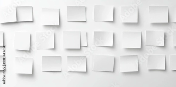 Fototapeta An above flat lay of random white planes geometrical background wallpaper