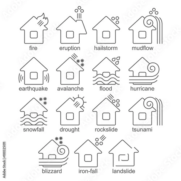 Obraz Natural Disaster Icons