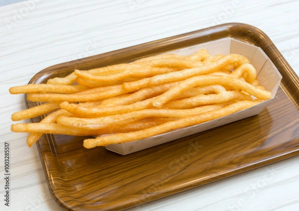 Fototapeta ロングポテト、長いポテトフライ、ロングフライドポテト