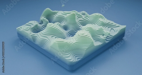 Obraz Layered Topography abstract pattern with waves