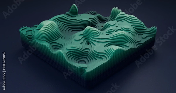 Obraz Layered Topography abstract pattern with waves