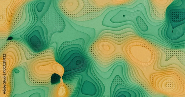Obraz Layered Topography abstract pattern with waves