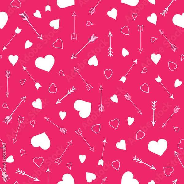 Obraz Seamless vector pattern with hearts and arrows
