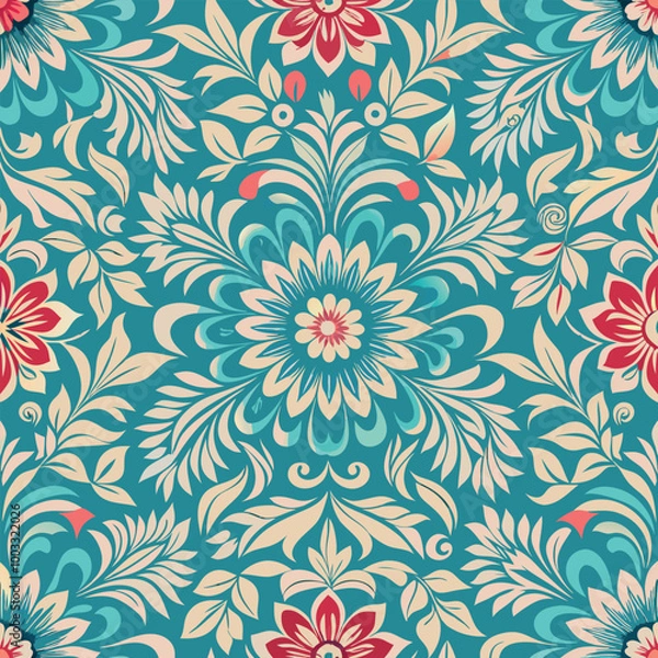Fototapeta seamless pattern with flowers