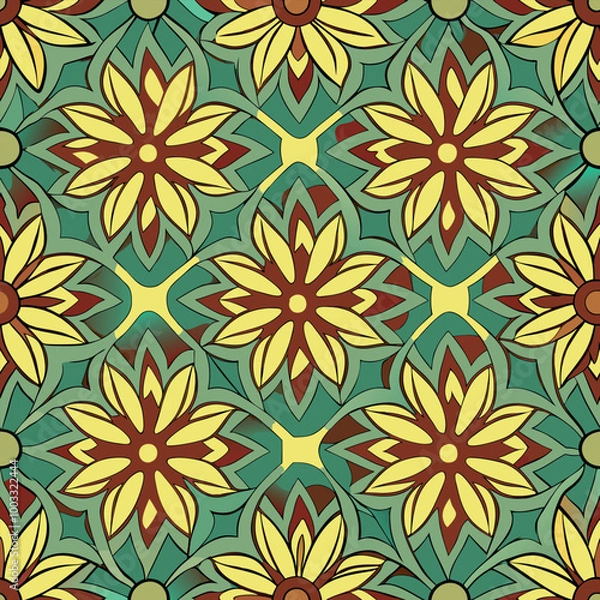 Fototapeta seamless pattern with flowers