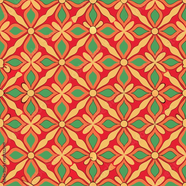 Fototapeta seamless pattern with flowers