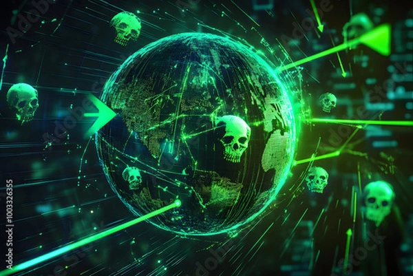 Fototapeta Virtual Private Network (VPN) Protection An abstract digital visualization. 